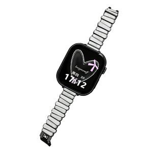 适用iwatchs11手表带新款夏季s10苹果智能手表链iwatchse3高级感applewatchs9/s8创意高级感7小众6女士专用