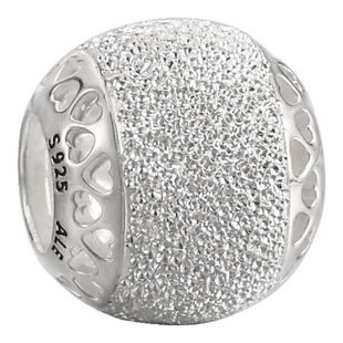Pandora潘多拉春季新品 不朽镂空爱心磨砂珠子792097