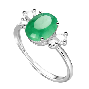 新通体S925纯银戒指空托女镶嵌红宝石翡翠开口戒托7*8.6 7*9 7*8