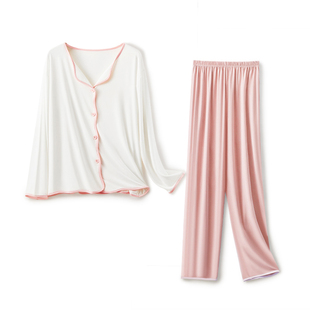 莫代尔睡衣长袖女款新款夏季冰丝大码2026高级薄款月子套装家居服