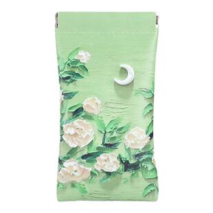 新款梵高油画眼镜袋弹片收纳包自动闭合近视眼镜收纳盒男女眼镜包