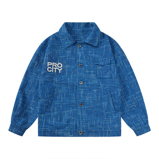 【清仓】PROCITY新款小香风套装男时尚潮流短款翻领扣衫休闲上衣