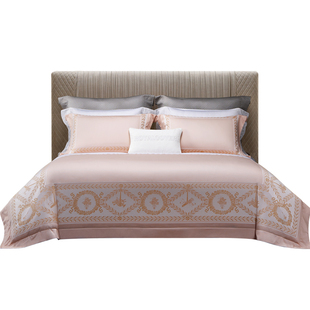 ROYALCOVER/罗卡芙欧式粉色100S长绒棉全棉床单四件套 贝尔公主