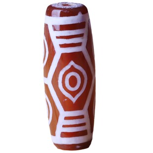 藏传长寿天珠玛瑙珠配饰 西亚高古镶蚀红玉髓线珠板珠系蚀花珠