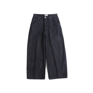 原色水洗直筒牛仔裤男生春季新款深蓝色宽松复古休闲长裤子男款