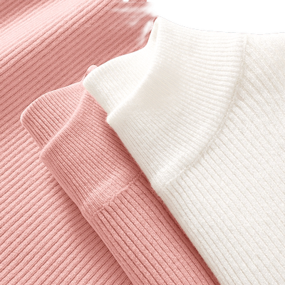 棉致女童毛衣2025新款冬季女孩内搭打底衫高领保暖贴身儿童针织衫