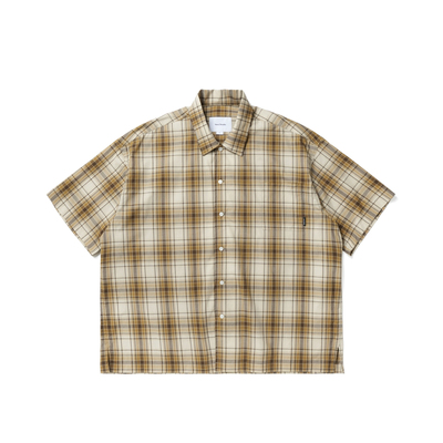 Vavu复古廓形格子短袖衬衫