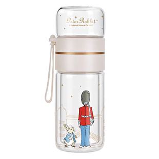 英国比得兔(Peter Rabbit)茶水分离玻璃杯带提绳女学生泡茶水杯