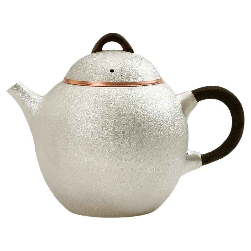 纯银999纯手工麻纹泡茶壶家用壶