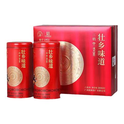 三鹤六堡茶壮乡味道礼盒高档广西梧州黑茶2016年特级散茶400g熟茶