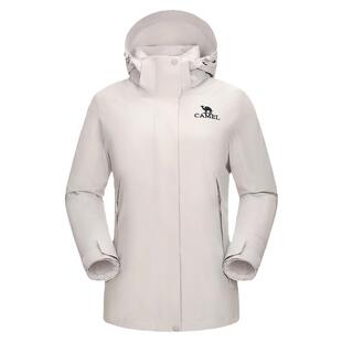 [鹅绒]骆驼羽绒服冲锋衣女款三合一2026新款防风防水女装加厚外套