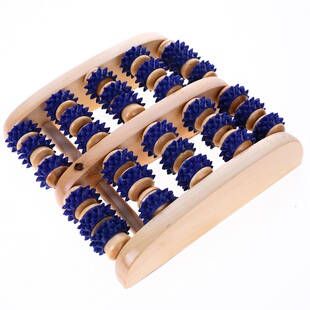 足底脚底按摩器木质滚轮式实木脚部足部腿部按摩脚器穴位洗脚盆用