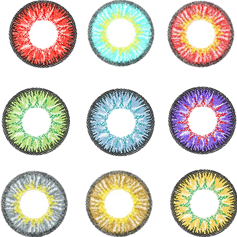 万圣节全白网纯白色cos美瞳日抛写轮眼红色眼睛爱言叶隐眼镜doya