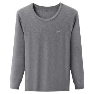 七匹狼秋衣男士100%纯棉单件秋冬打底男款棉毛衫全棉上衣保暖内衣