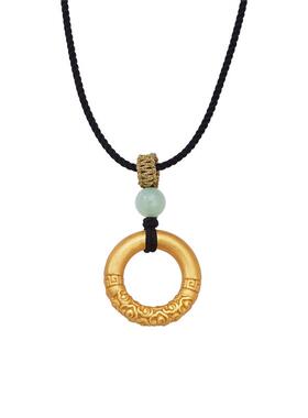 印象瑞红925银平安扣项链