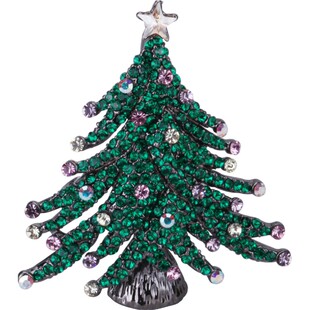法国Eternelle奥地利水晶胸针圣诞树造型秋冬配饰胸花毛衣链吊坠