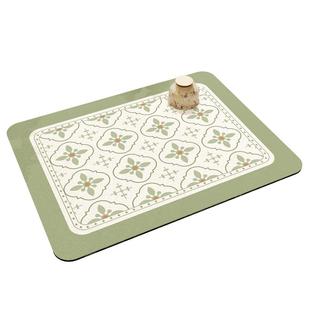 大江地垫小清新厨房沥水垫绿色隔热防烫杯垫洗手碗盘垫子吸水台垫