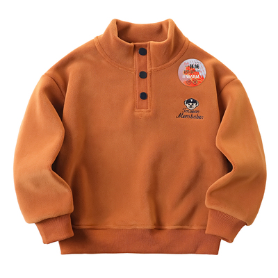 男童加绒立领卫衣秋冬2025新款