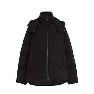 【商场同款】AUM噢姆2025年冬季新款宽松连帽短款鹅绒黑色羽绒服