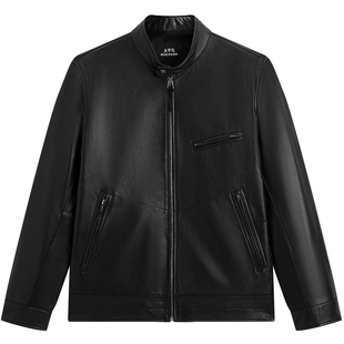 【锋度皮衣】太平鸟男装绵羊皮夹克新款真皮立领外套B1BDF4F06