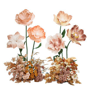 咖色巨型纸艺花虞美人大纸花橱窗秋季装饰摄影道具婚庆装饰仿真花