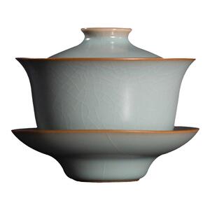 问鼎三才盖碗开片可养功夫茶具
