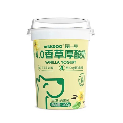 每一克4.0蛋白香草厚酸奶400g