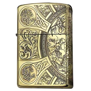 ZORRO佐罗官方正品黄铜精雕天启四骑士高档个性创意煤油打火机