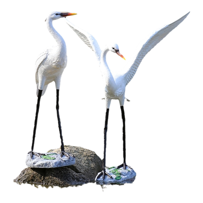 玻璃钢花园林水池造景丹顶仙鹤