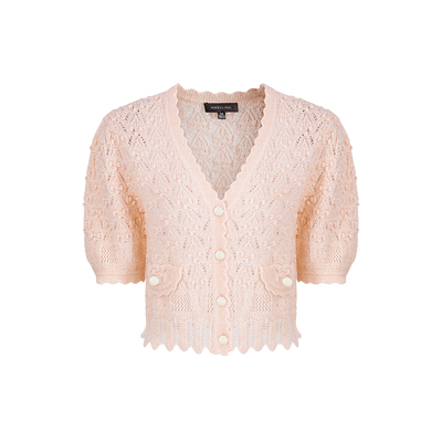 MARYLING花瓣形领边针织开衫