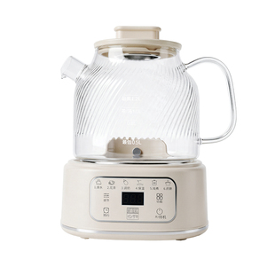 日本石崎成器全玻璃养生壶1.2L大容量家用多功能保温预约烧水壶