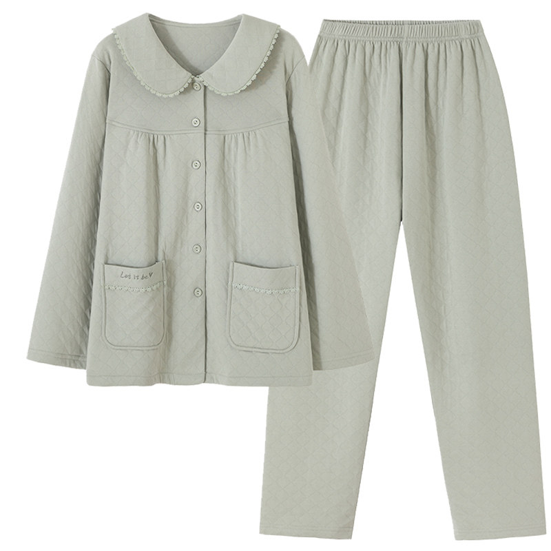 空气棉夹层睡衣女士家居服套装
