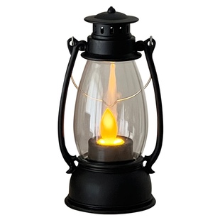 复古摇摆烛光风灯马灯摆件露营手提小夜灯ins卧室led装饰氛围灯