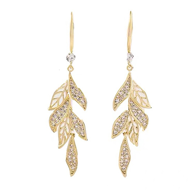 小众设计民族风树叶耳环高级感