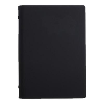 手账本黑色简约a5记事本pu皮活页笔记本黑卡纸内页笔记本