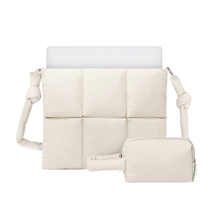 VALUEWIN笔记本电脑斜跨包适用14英寸MacBookProM4保护套13/16英寸MacBookAirM3/M2/M1 PUFFY斜跨子母电脑包