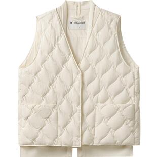 播商场同款假两件毛织拼接24冬新款休闲羽绒马甲背心女BDR4MD3557