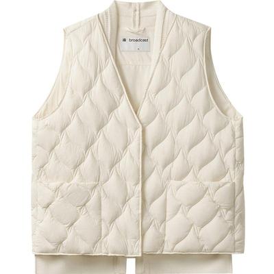 播商场同款假两件毛织拼接24冬新款休闲羽绒马甲背心女BDR4MD3557