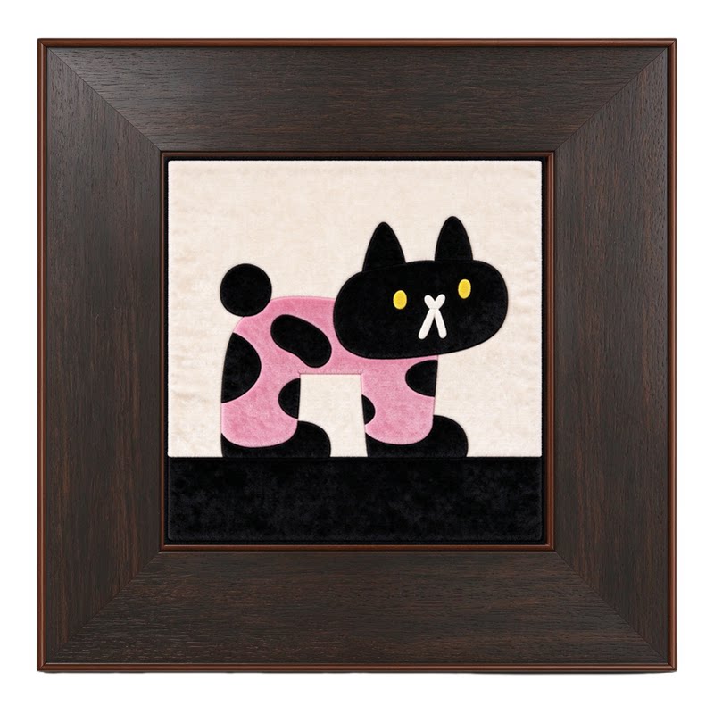 《馋》中古风小众装饰画乔迁礼治愈系布艺立体画客厅卧室玄关挂画