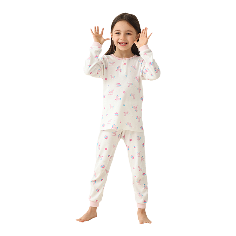 【纯棉】丽婴房儿童内衣套装男童女童睡衣家居服空调服2024新品
