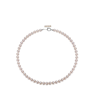 南珠宫淡水珍珠项链925银扣颈链白色强光送妈妈婆婆女友礼物