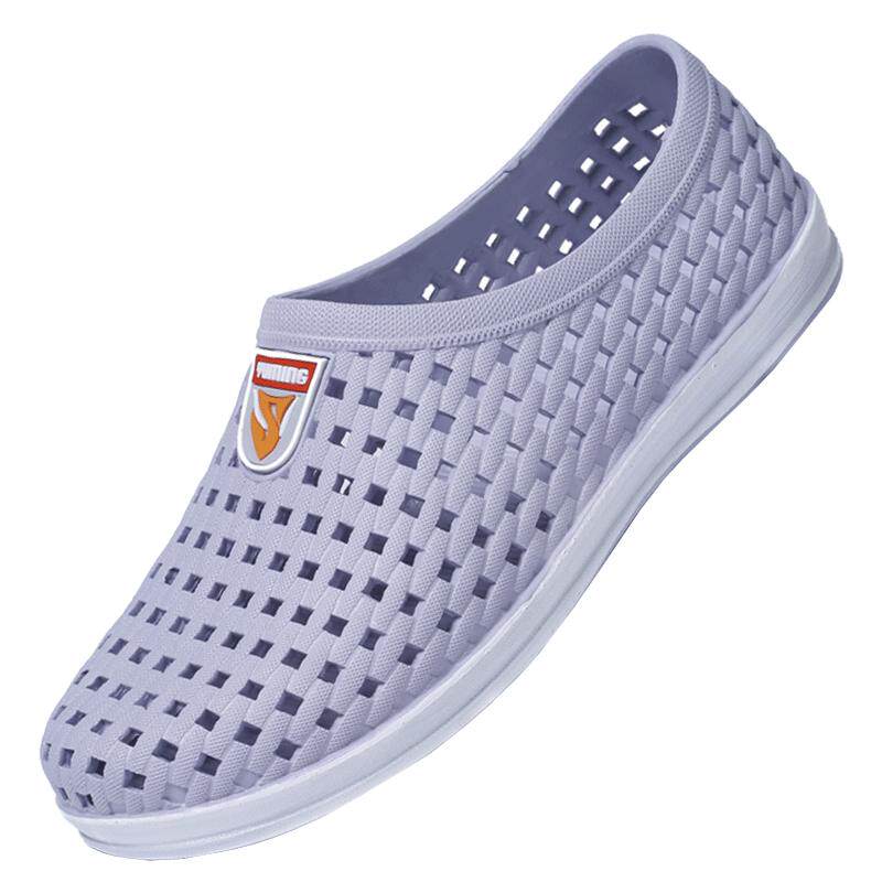 时尚外穿洞洞鞋夏防滑透气网镂空包头凉鞋拖鞋男沙滩潮流软底塑料