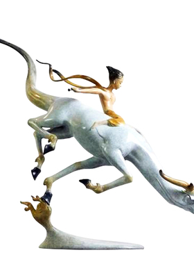 抽象舞蹈铜摆件新中式家居装饰品