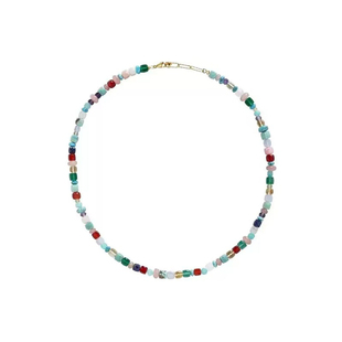 现在就出发胡先煦同款串珠项链锁骨链蓝色不规则choker2026新款