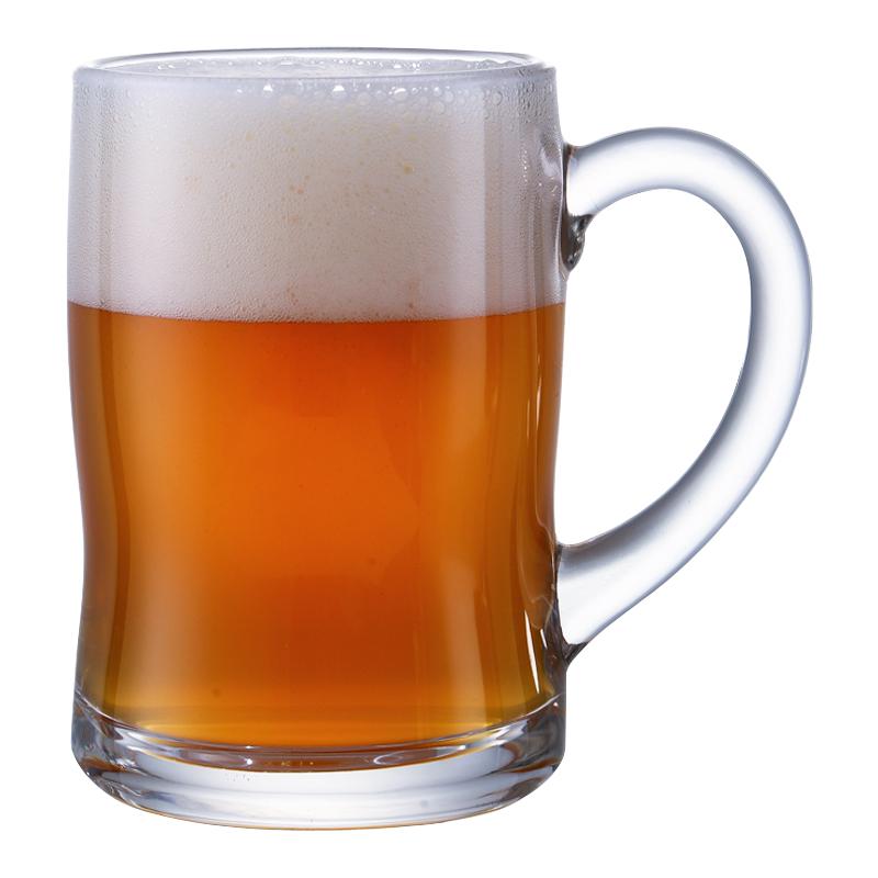 乐美雅啤酒杯加厚家用大号茶杯带把无铅玻璃杯子水杯大容量扎啤杯