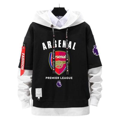 英超联赛阿森纳曼城拼接连帽卫衣