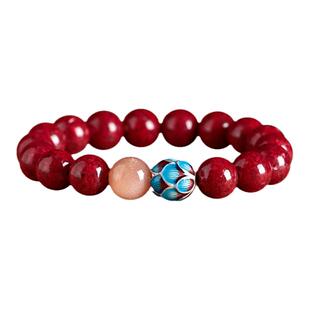 保真朱砂手串万山晶体砂原石手链高档本命年礼物男女款马年朱砂珠