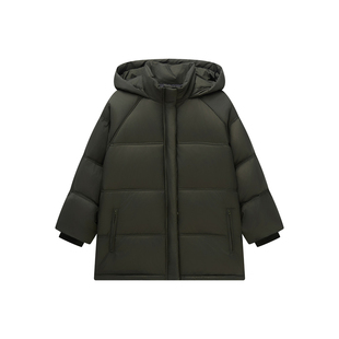 虾酱麻麻男童羽绒服冬季2025新款男孩上衣灰色加厚连帽儿童装外套