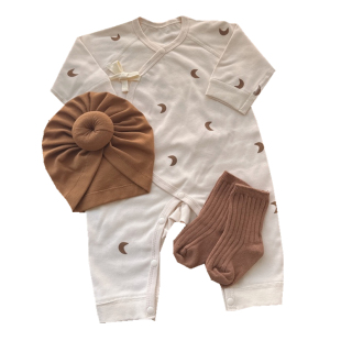 新生婴儿儿衣服爬服a类纯棉0一6月3婴儿秋装打底衣冬内穿52码哈衣