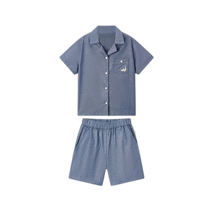 Milkbarn春夏新品儿童衬衫套装男女童洋气童装宝宝纯棉衣服